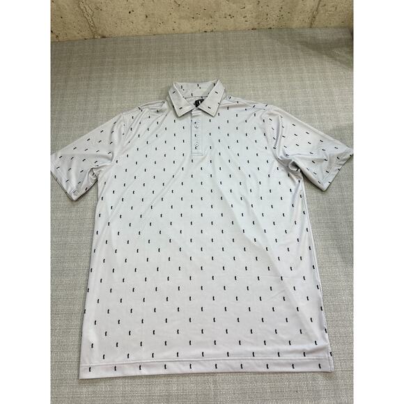 U Suck At Golf Polo Shirt Mens XL Pullover Grey All Over Golfer Print Casual - Picture 1 of 10